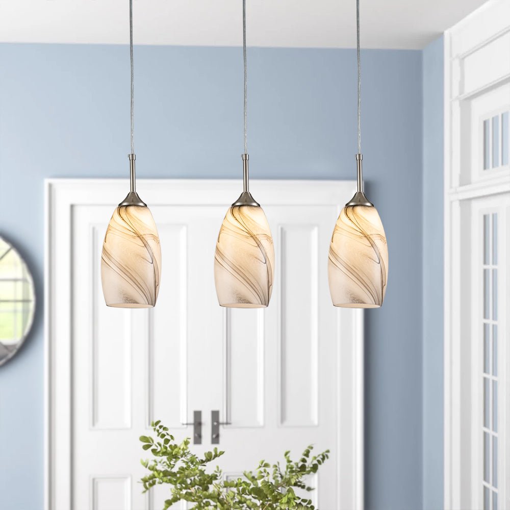 Fljotunix Modern Mica Glass Pendant Light - Lamp Copper