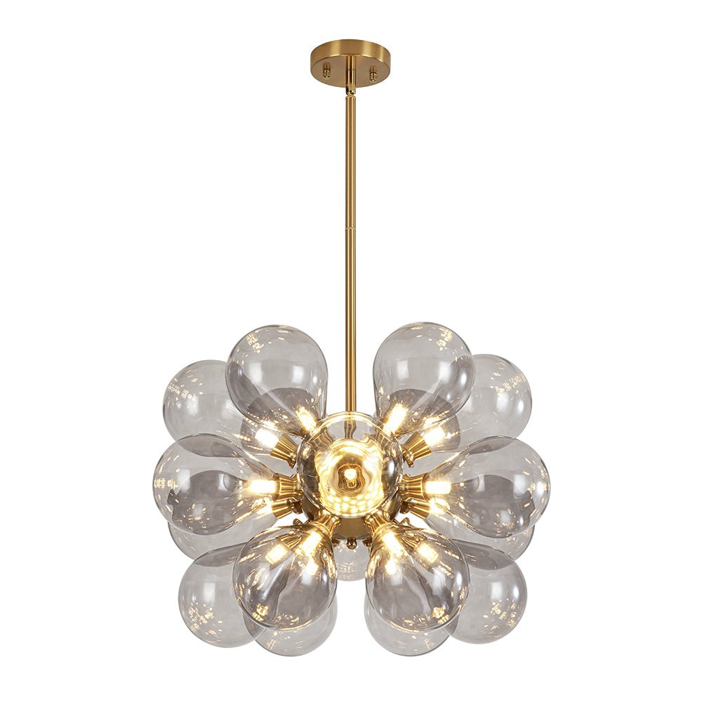 Yrvunix Modern Cluster Gray Glass Chandelier - Lamp Copper