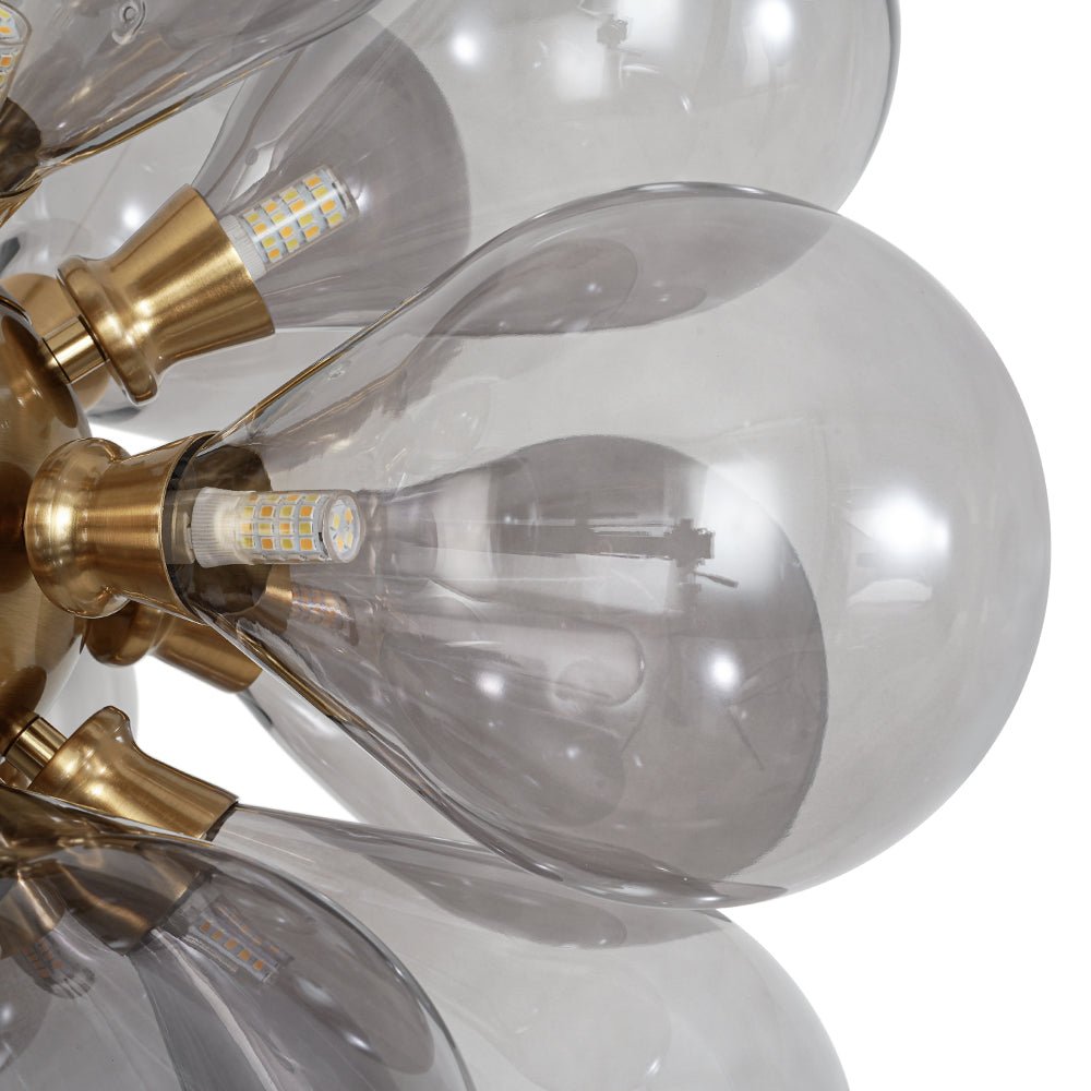 Yrvunix Modern Cluster Gray Glass Chandelier - Lamp Copper