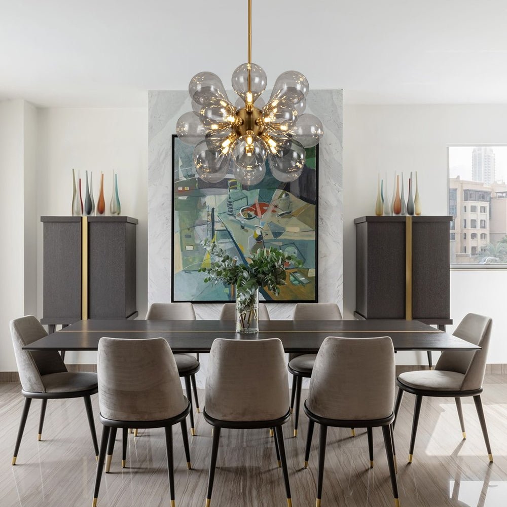 Yrvunix Modern Cluster Gray Glass Chandelier - Lamp Copper