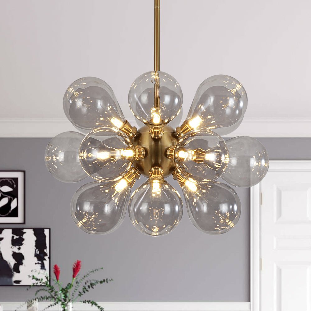 Yrvunix Modern Cluster Gray Glass Chandelier - Lamp Copper
