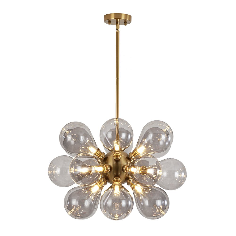 Yrvunix Modern Cluster Gray Glass Chandelier - Lamp Copper