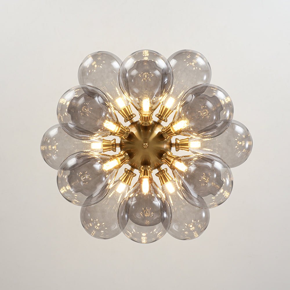 Yrvunix Modern Cluster Gray Glass Chandelier - Lamp Copper