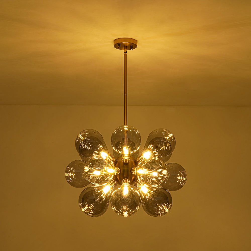 Yrvunix Modern Cluster Gray Glass Chandelier - Lamp Copper