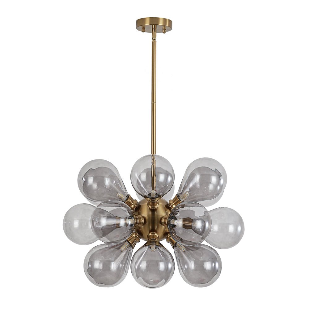 Yrvunix Modern Cluster Gray Glass Chandelier - Lamp Copper