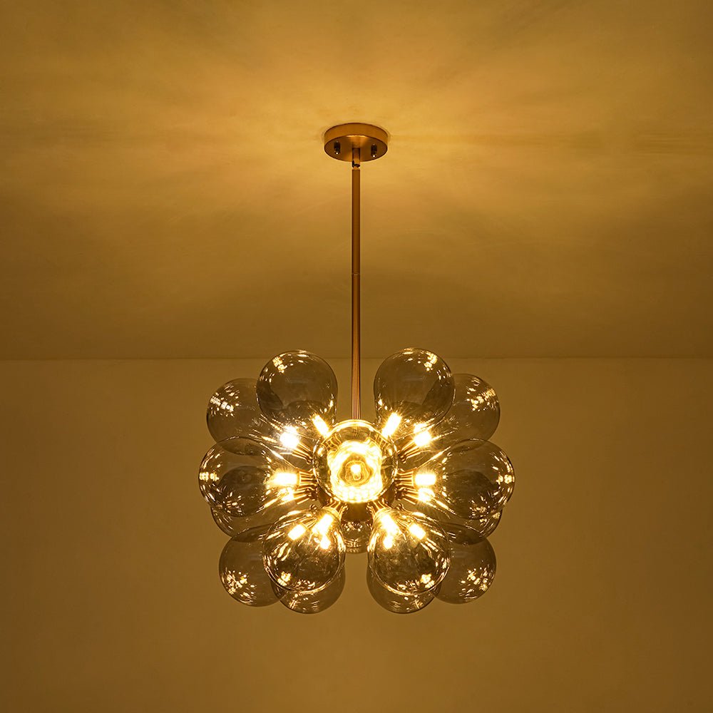 Yrvunix Modern Cluster Gray Glass Chandelier - Lamp Copper