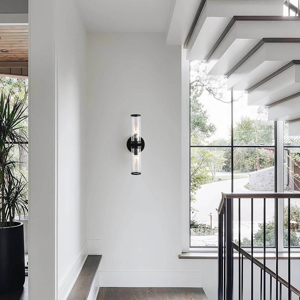 Eonia Modern Double Glass Cylinder Wall Light - Lamp Copper