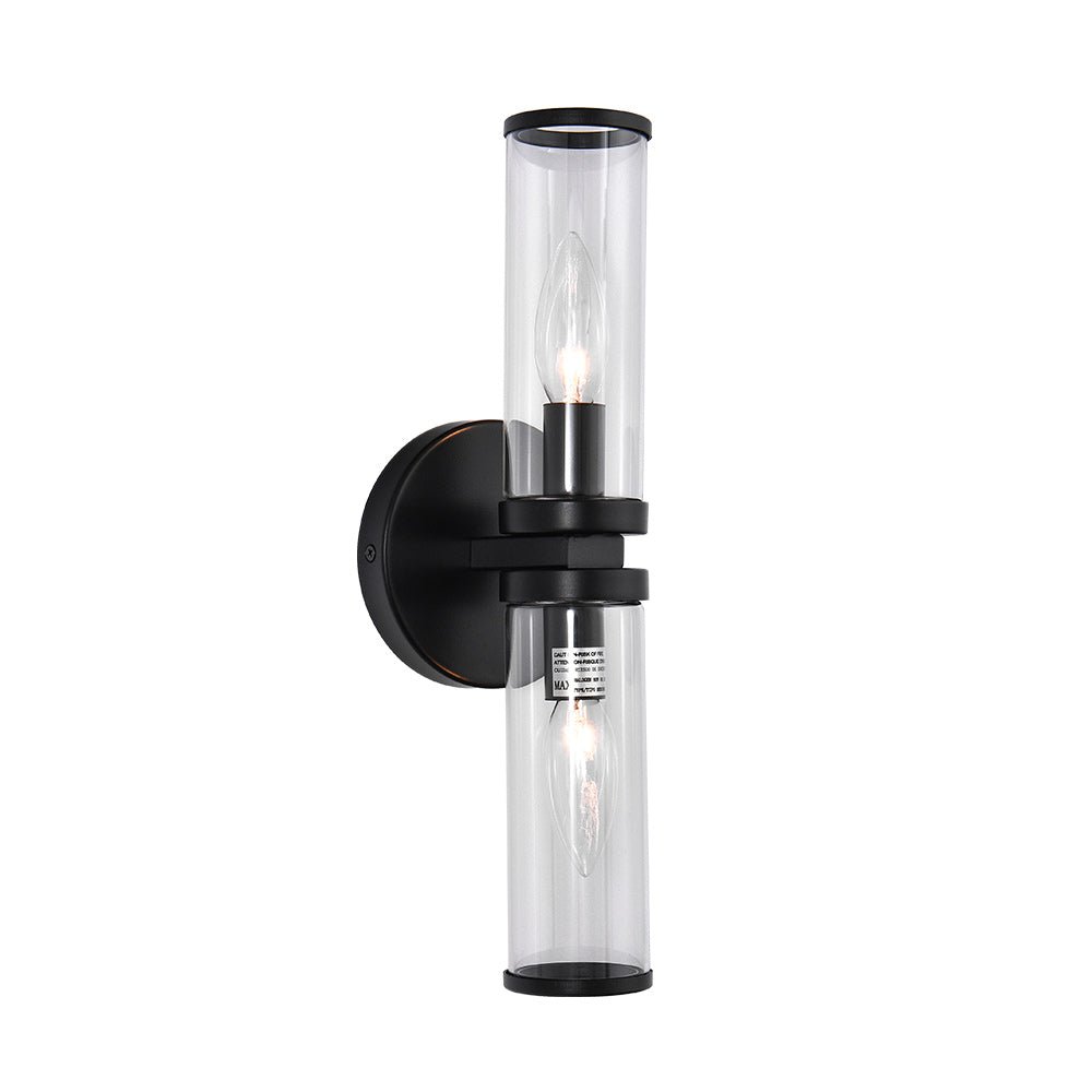Eonia Modern Double Glass Cylinder Wall Light - Lamp Copper