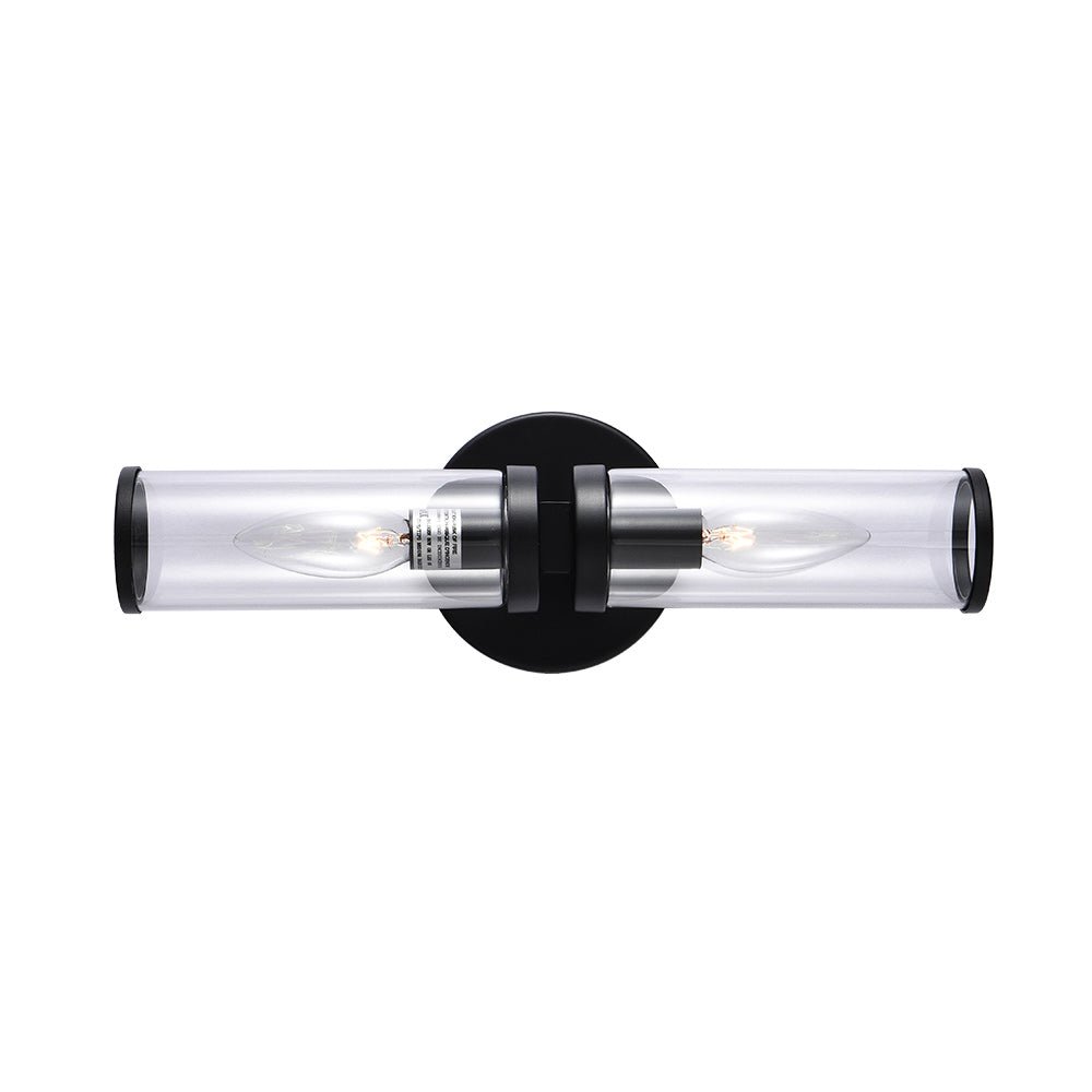 Eonia Modern Double Glass Cylinder Wall Light - Lamp Copper