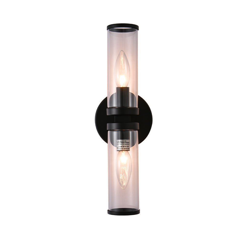 Eonia Modern Double Glass Cylinder Wall Light - Lamp Copper