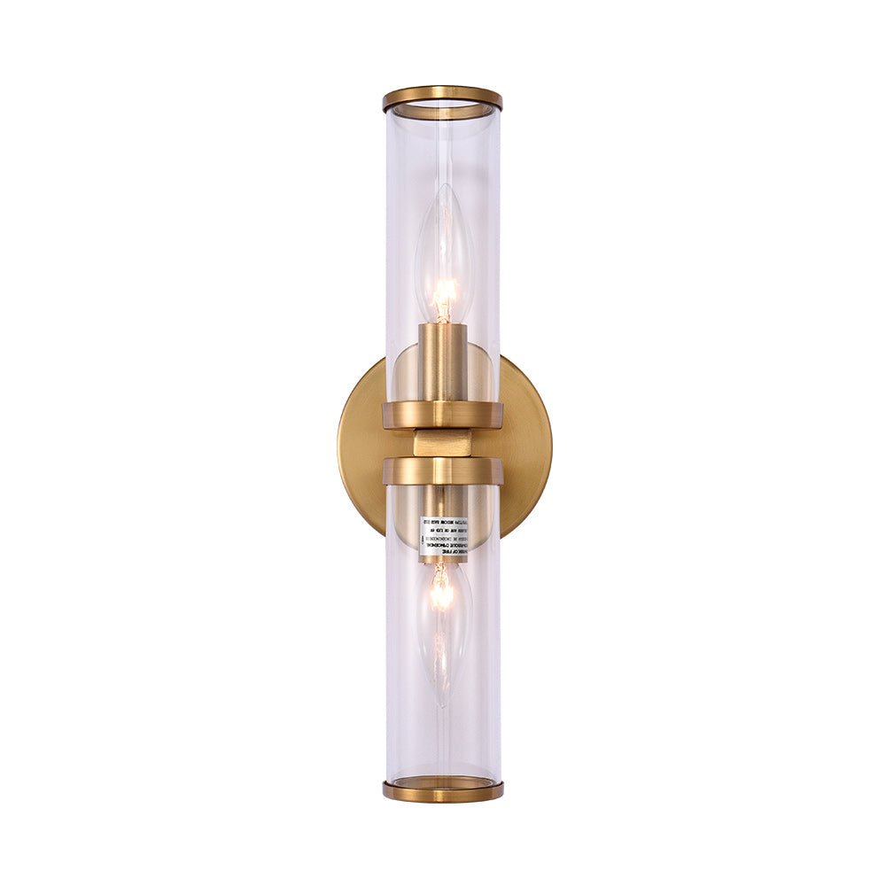 Eonia Modern Double Glass Cylinder Wall Light - Lamp Copper