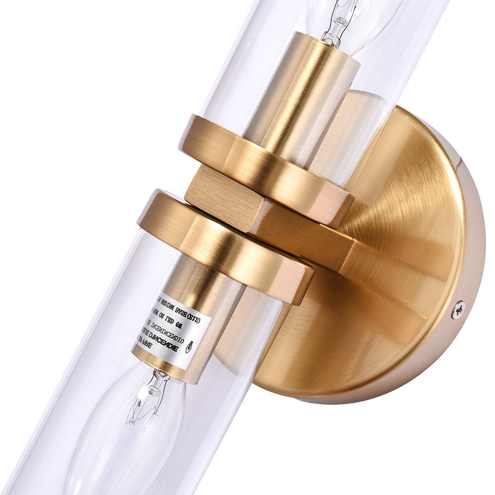 Eonia Modern Double Glass Cylinder Wall Light - Lamp Copper