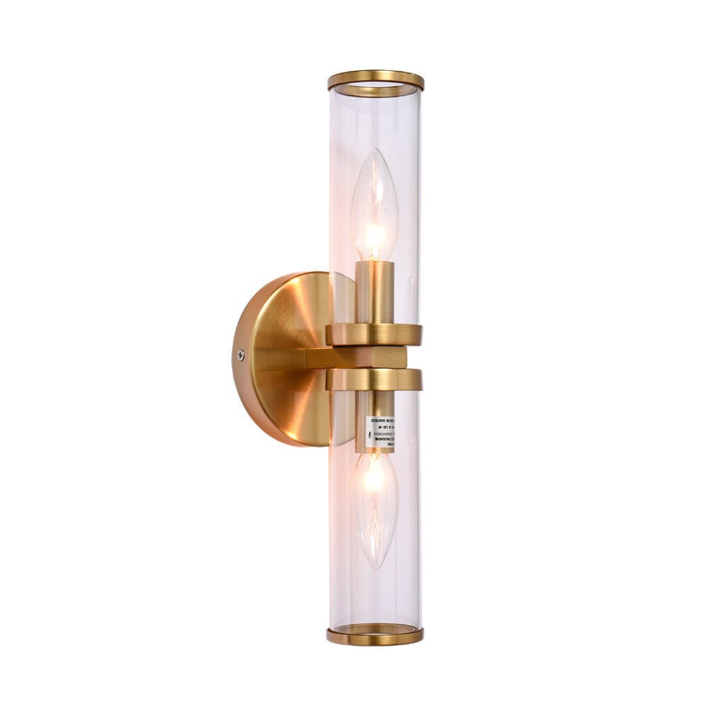 Eonia Modern Double Glass Cylinder Wall Light - Lamp Copper
