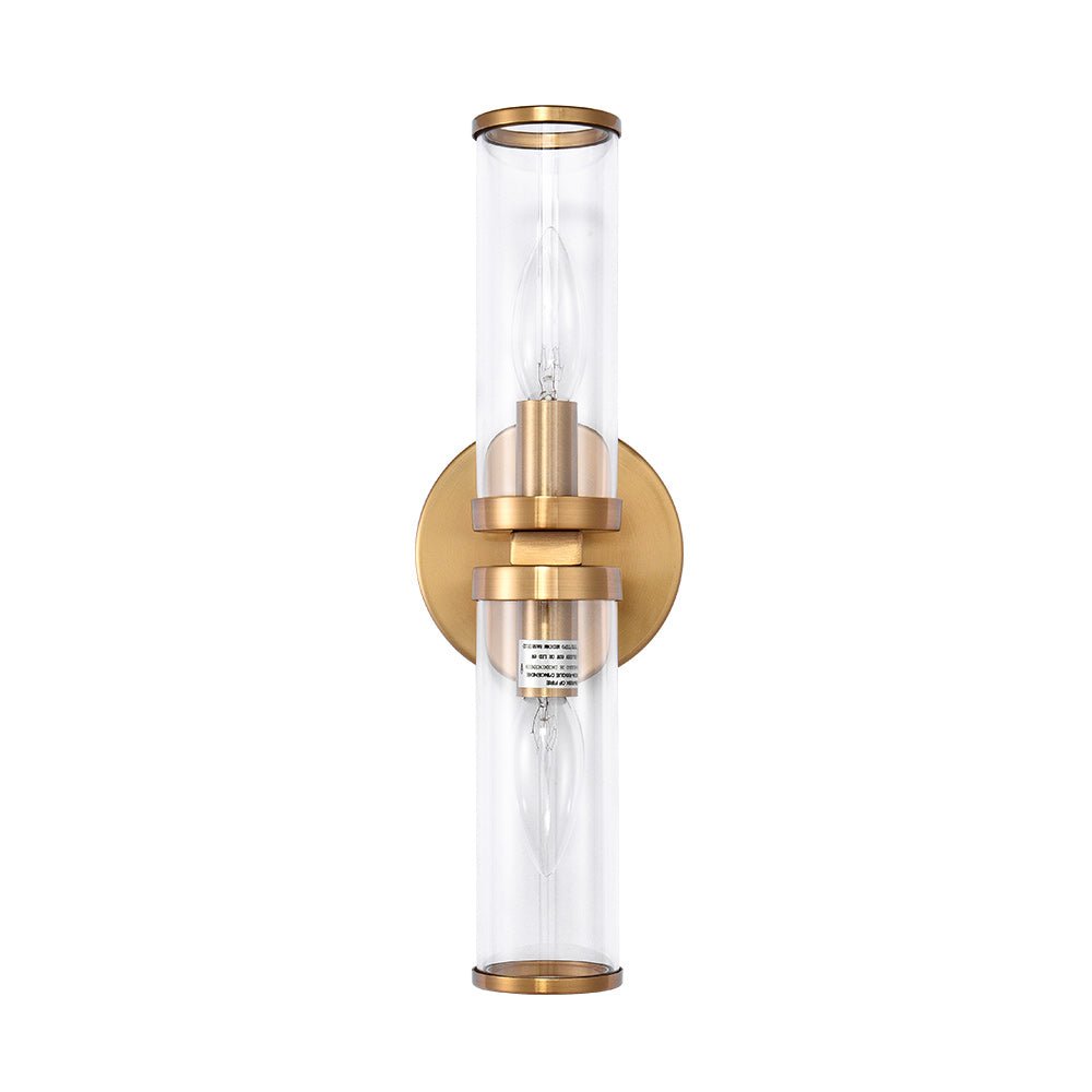 Eonia Modern Double Glass Cylinder Wall Light - Lamp Copper