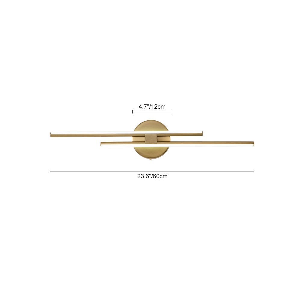 Vesira Modern Linear Metal LED Wall Sconce Vanity Light - Lamp Copper