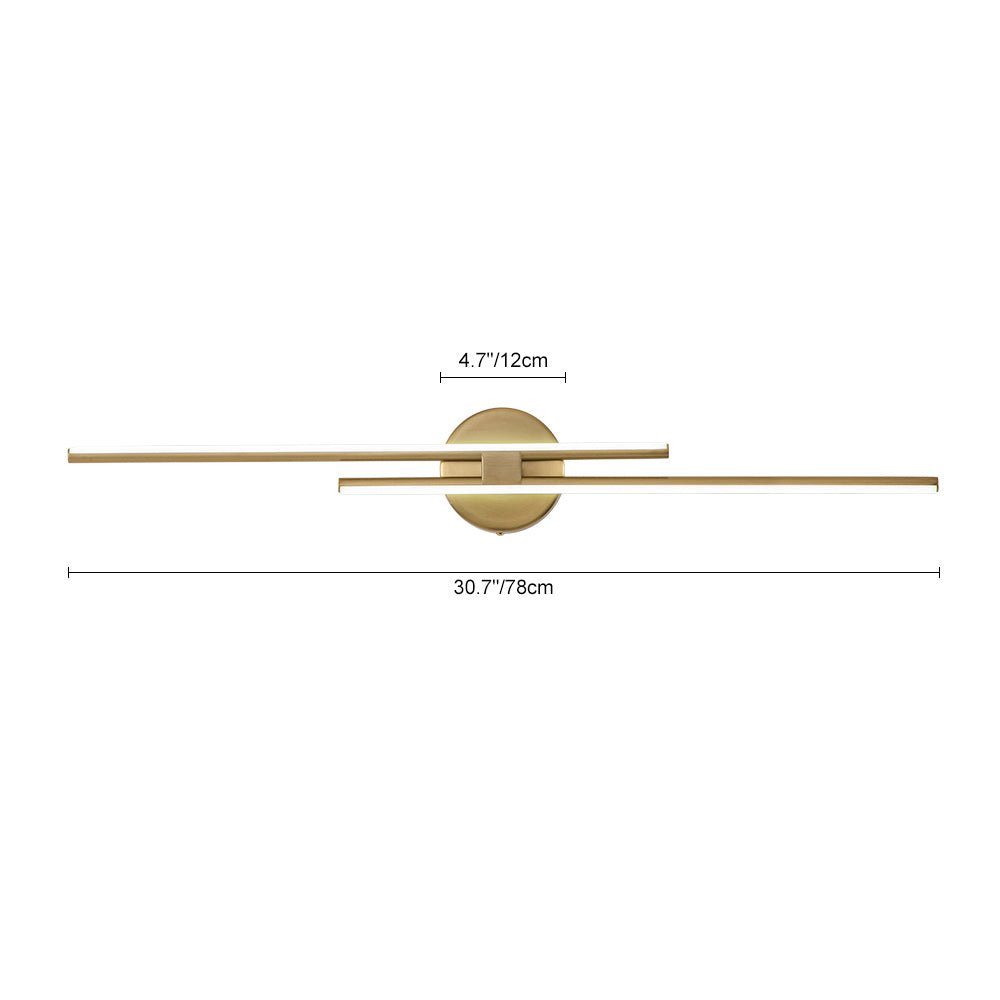 Vesira Modern Linear Metal LED Wall Sconce Vanity Light - Lamp Copper