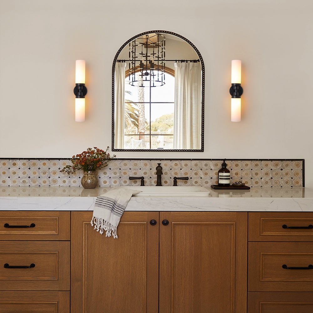 Ornuvyr Modern Cylinder Opal Glass Vanity Wall Lamp - Lamp Copper