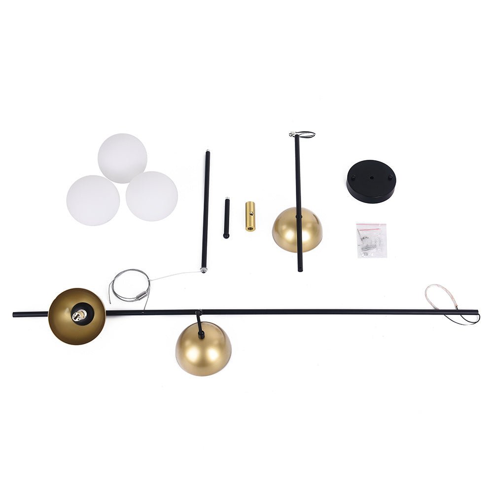 Modern Linear Metal Chandelier - Lamp Copper