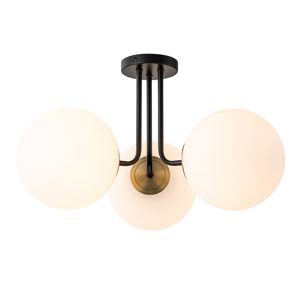 Ombra Modern Opal Glass Ceiling Light - Lamp Copper