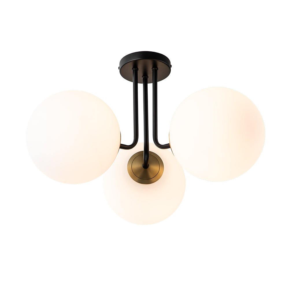 Ombra Modern Opal Glass Ceiling Light - Lamp Copper