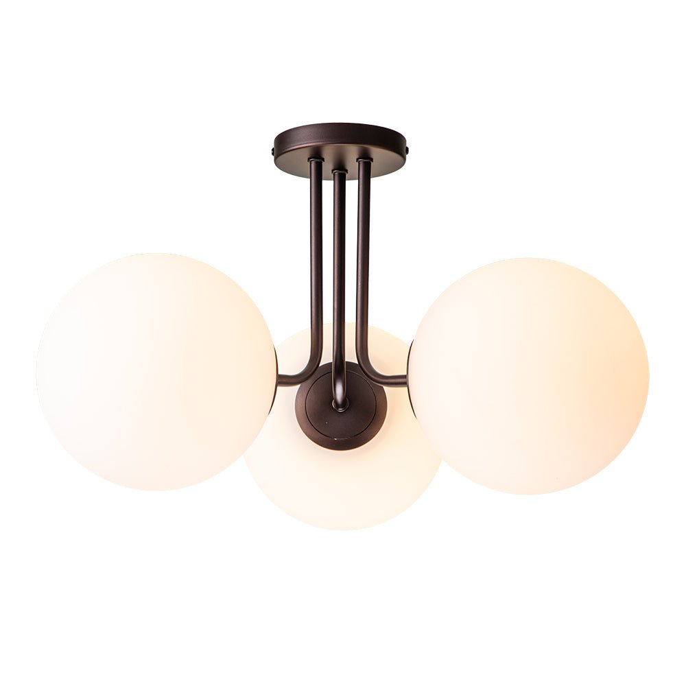Ombra Modern Opal Glass Ceiling Light - Lamp Copper