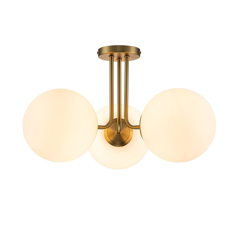 Ombra Modern Opal Glass Ceiling Light - Lamp Copper