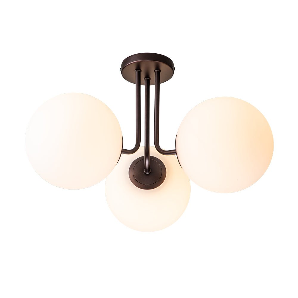 Ombra Modern Opal Glass Ceiling Light - Lamp Copper