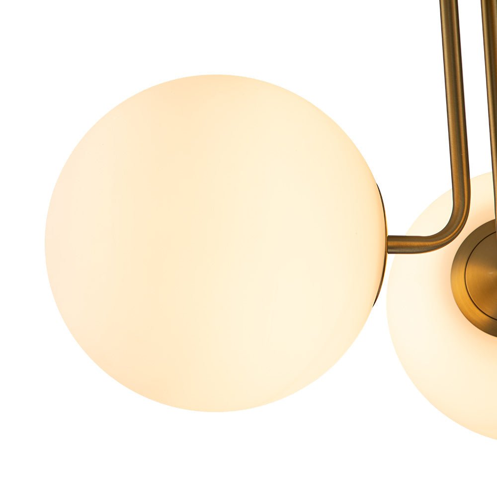 Ombra Modern Opal Glass Ceiling Light - Lamp Copper