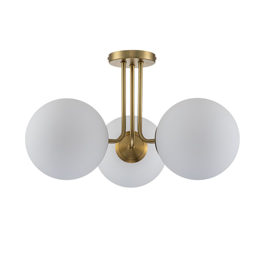 Ombra Modern Opal Glass Ceiling Light - Lamp Copper