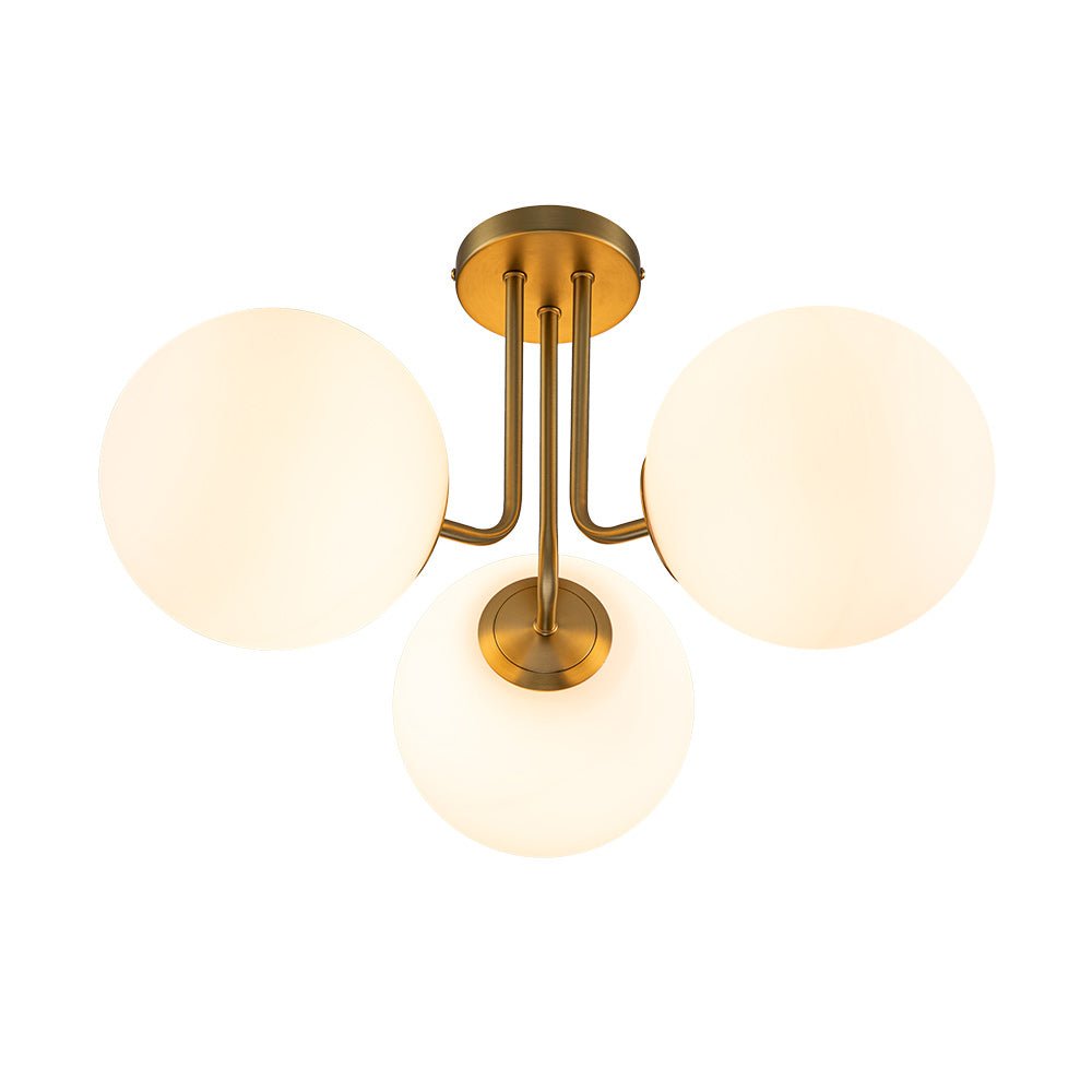 Ombra Modern Opal Glass Ceiling Light - Lamp Copper