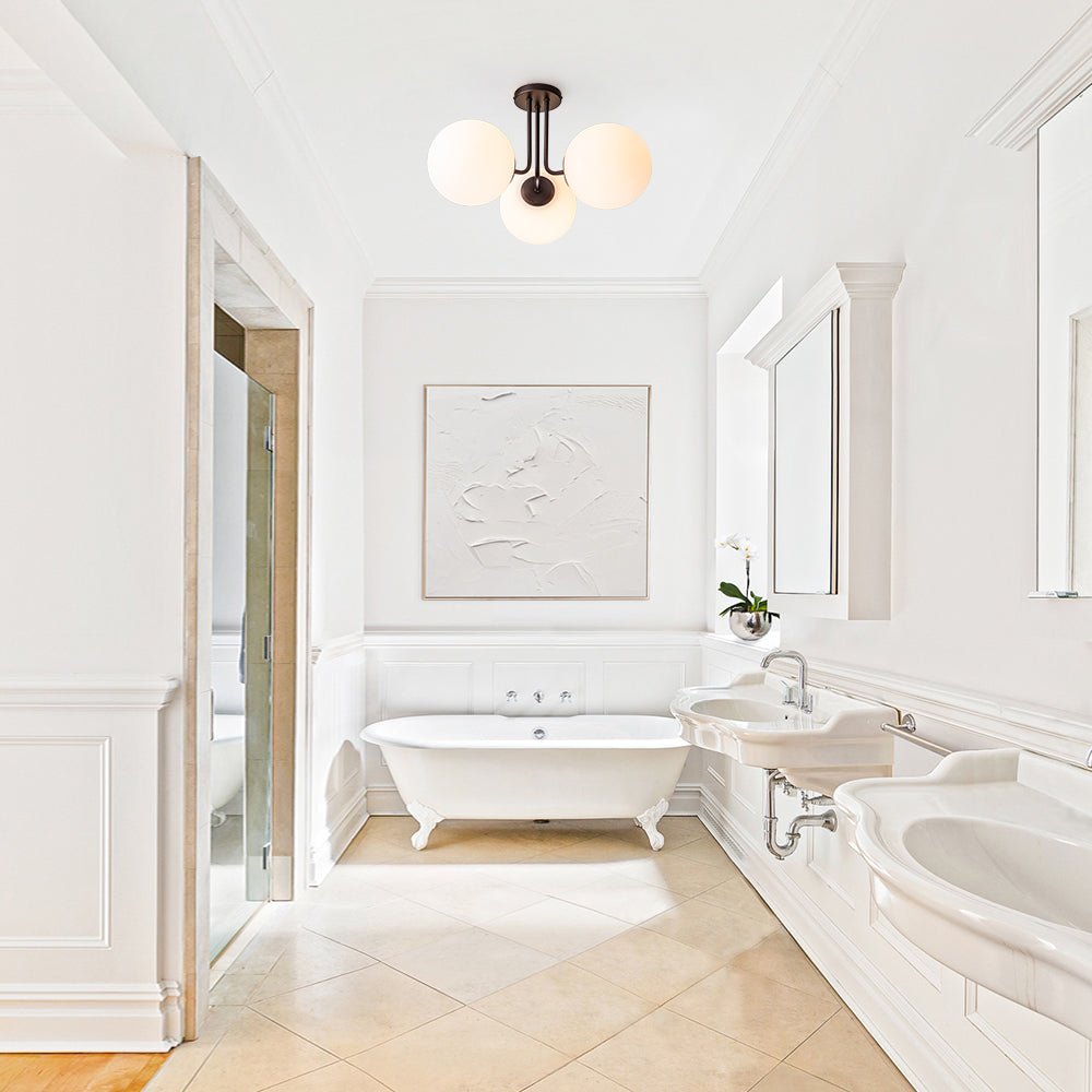 Ombra Modern Opal Glass Ceiling Light - Lamp Copper