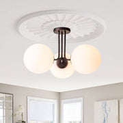 Ombra Modern Opal Glass Ceiling Light - Lamp Copper
