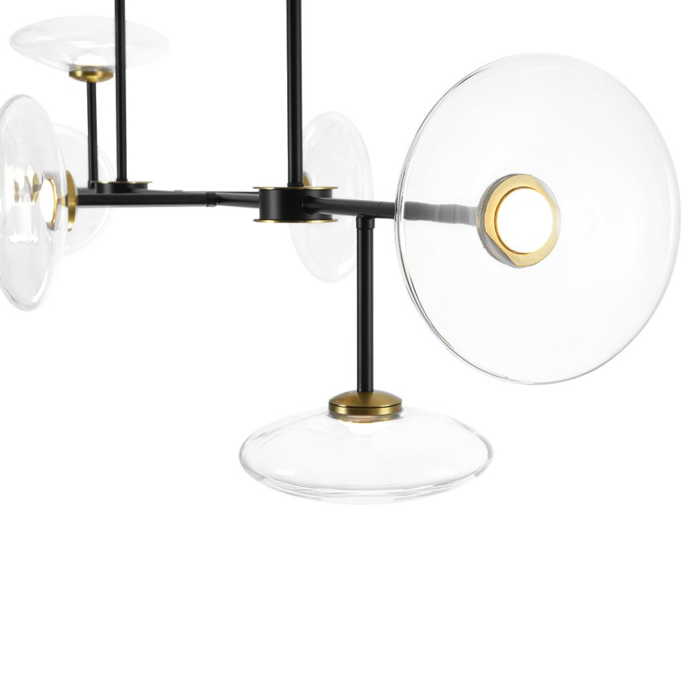 Vatnuvum Modern Dimmable LED Linear Clear Glass Chandelier - Lamp Copper