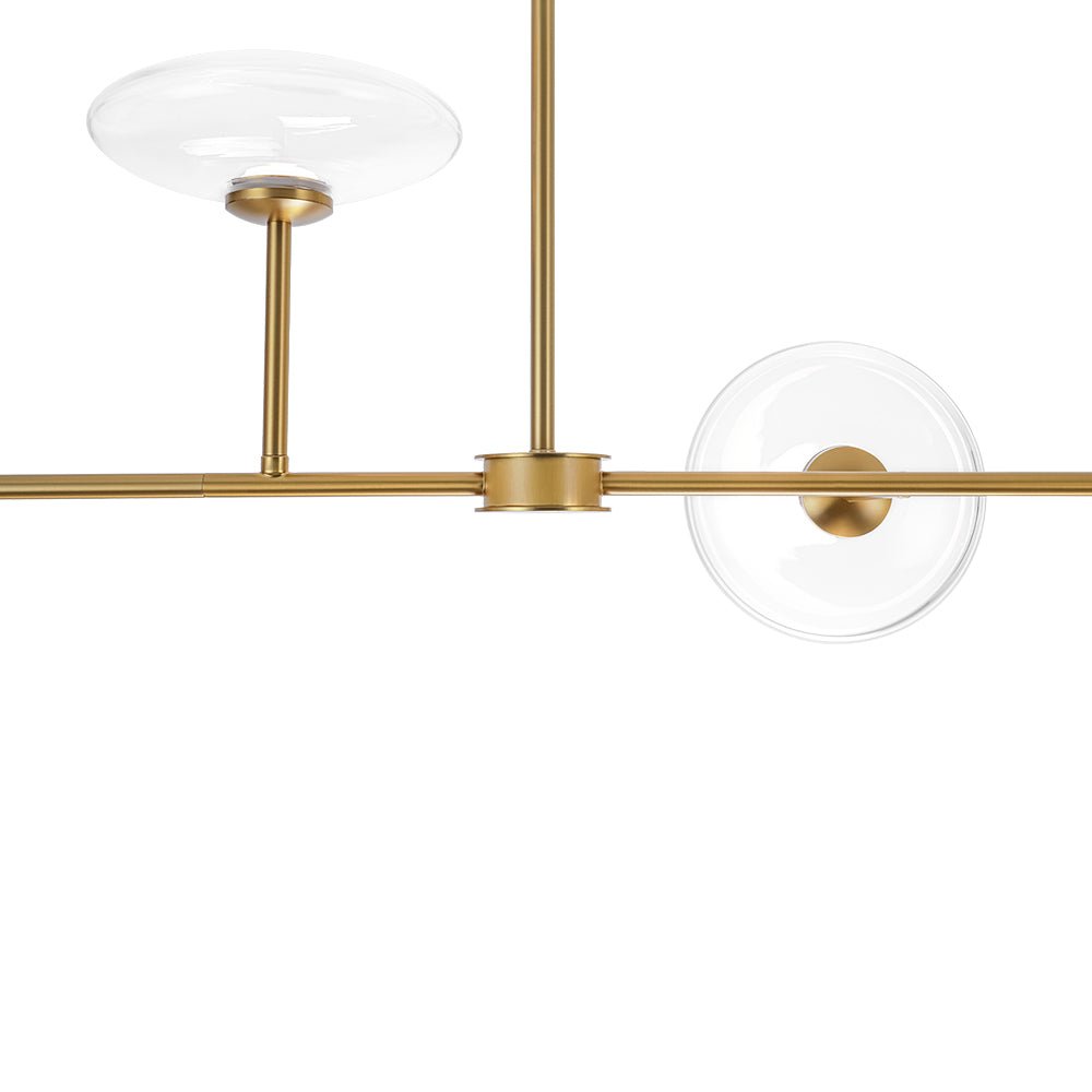 Vatnuvum Modern Dimmable LED Linear Clear Glass Chandelier - Lamp Copper