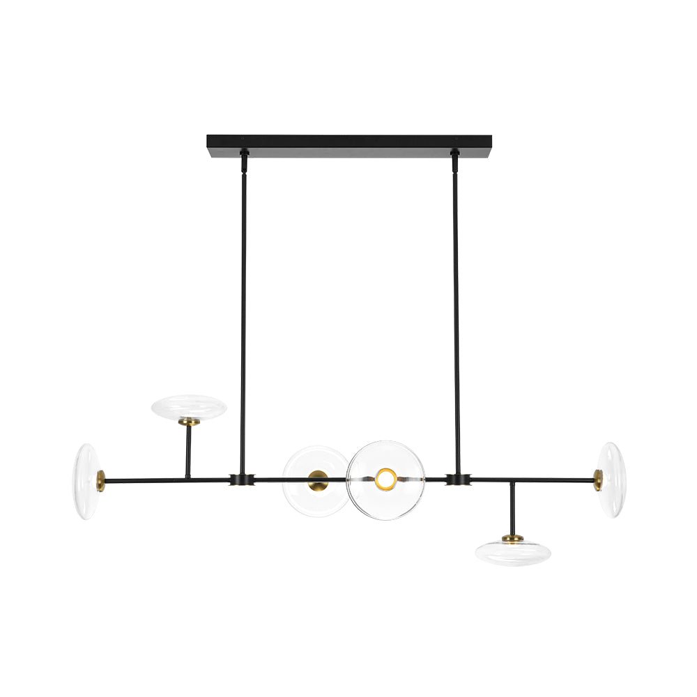 Vatnuvum Modern Dimmable LED Linear Clear Glass Chandelier - Lamp Copper