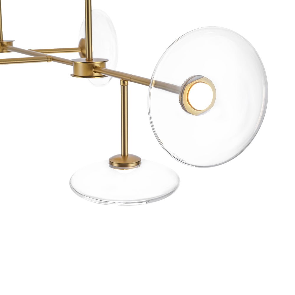Vatnuvum Modern Dimmable LED Linear Clear Glass Chandelier - Lamp Copper