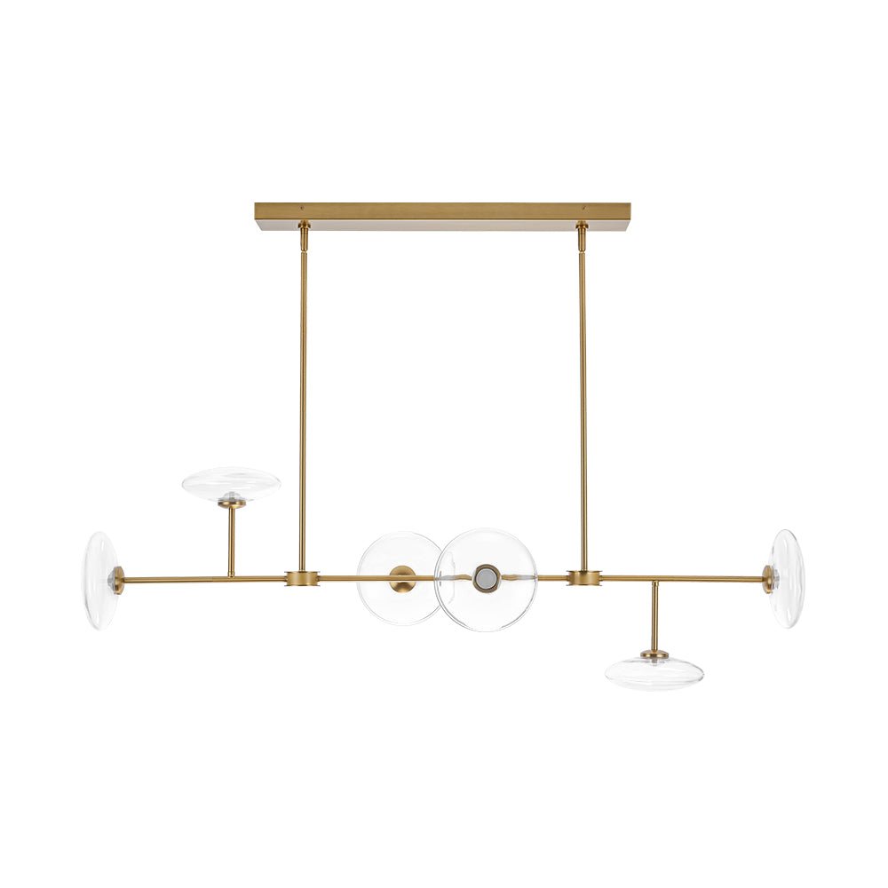 Vatnuvum Modern Dimmable LED Linear Clear Glass Chandelier - Lamp Copper