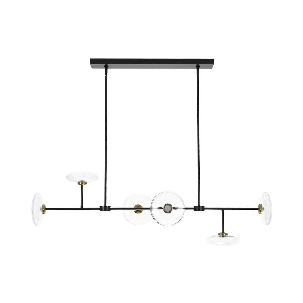 Vatnuvum Modern Dimmable LED Linear Clear Glass Chandelier - Lamp Copper