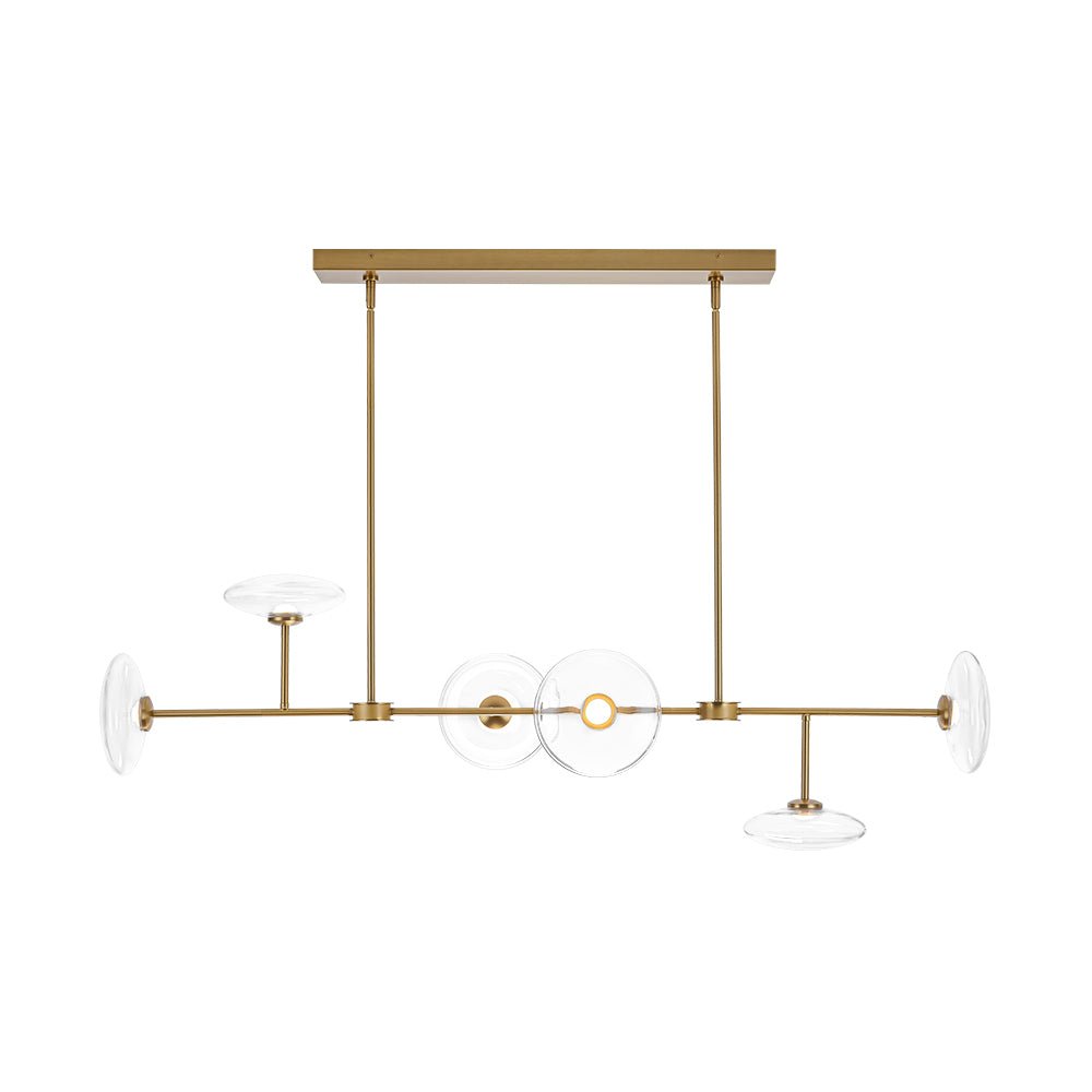 Vatnuvum Modern Dimmable LED Linear Clear Glass Chandelier - Lamp Copper