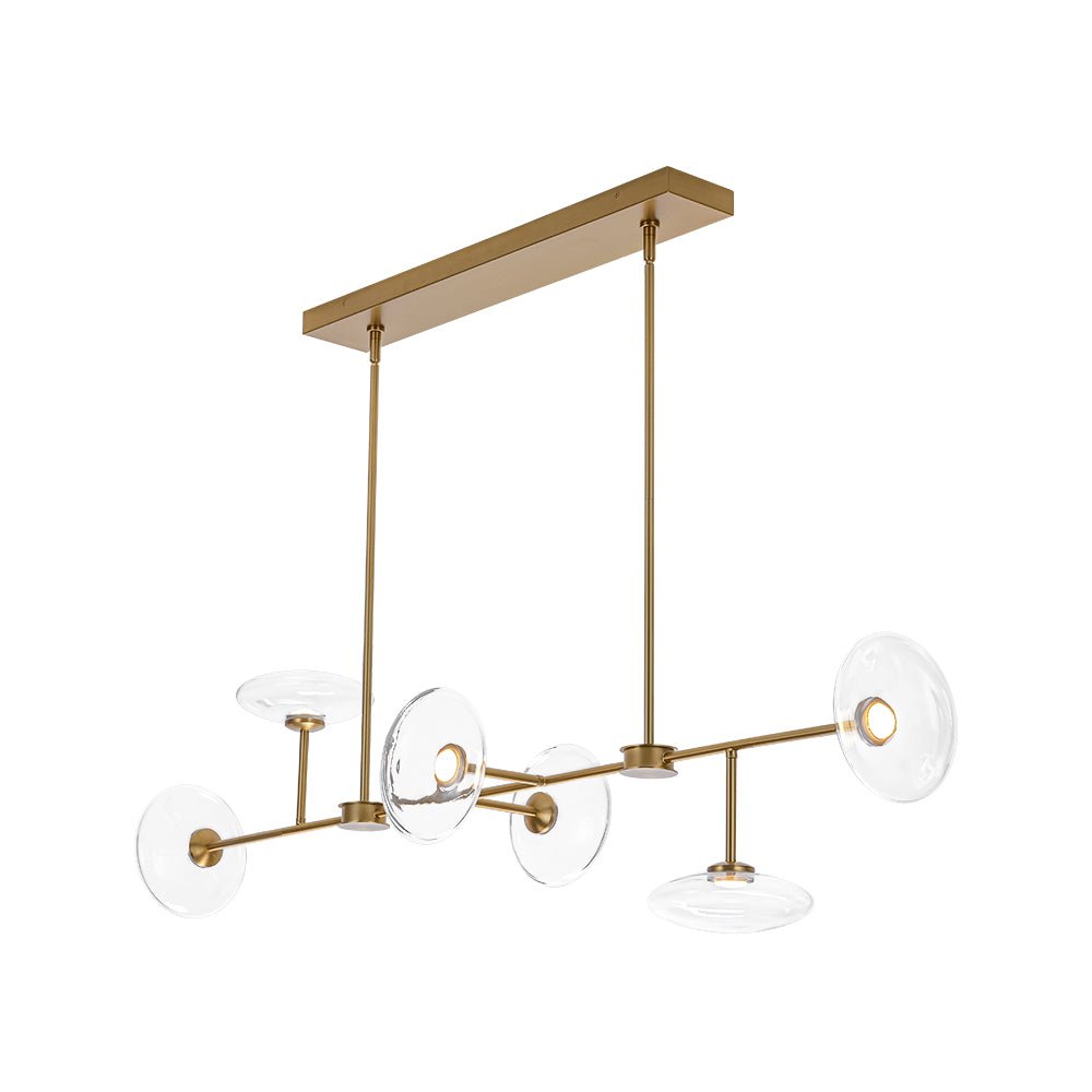 Vatnuvum Modern Dimmable LED Linear Clear Glass Chandelier - Lamp Copper