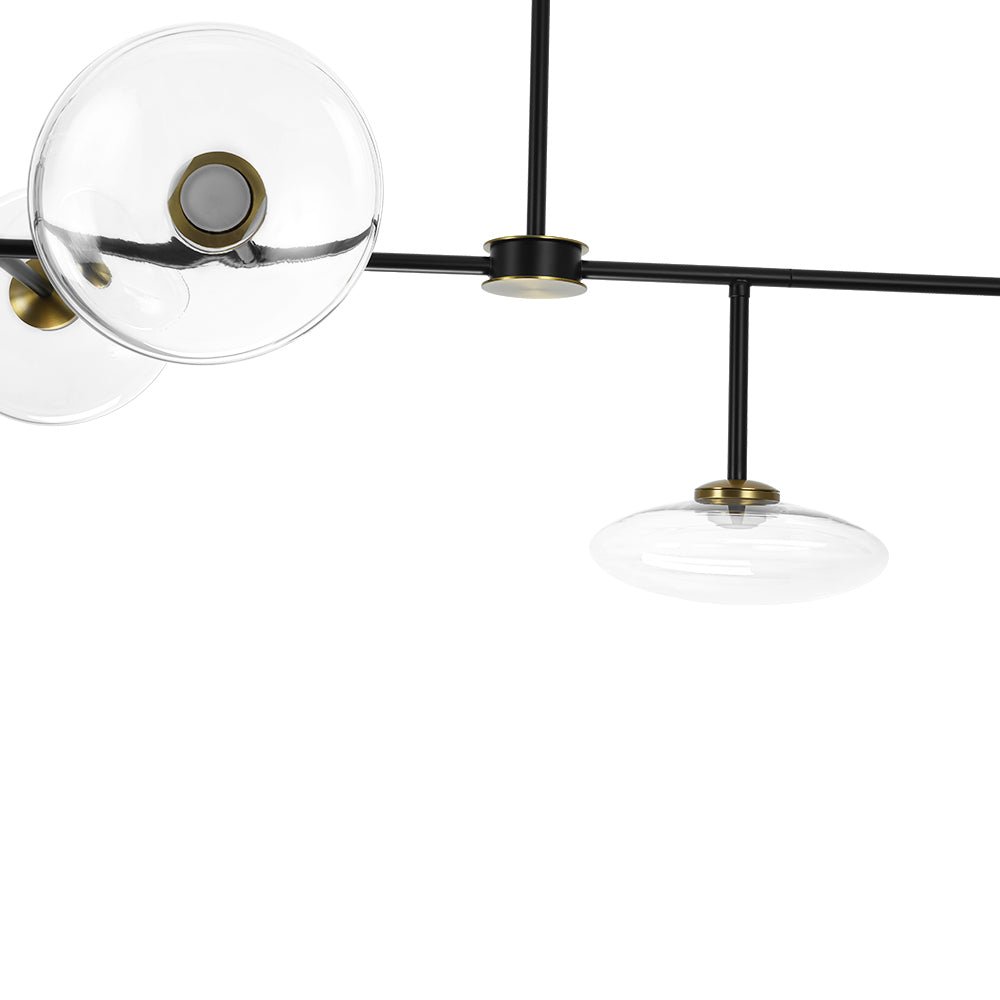 Vatnuvum Modern Dimmable LED Linear Clear Glass Chandelier - Lamp Copper