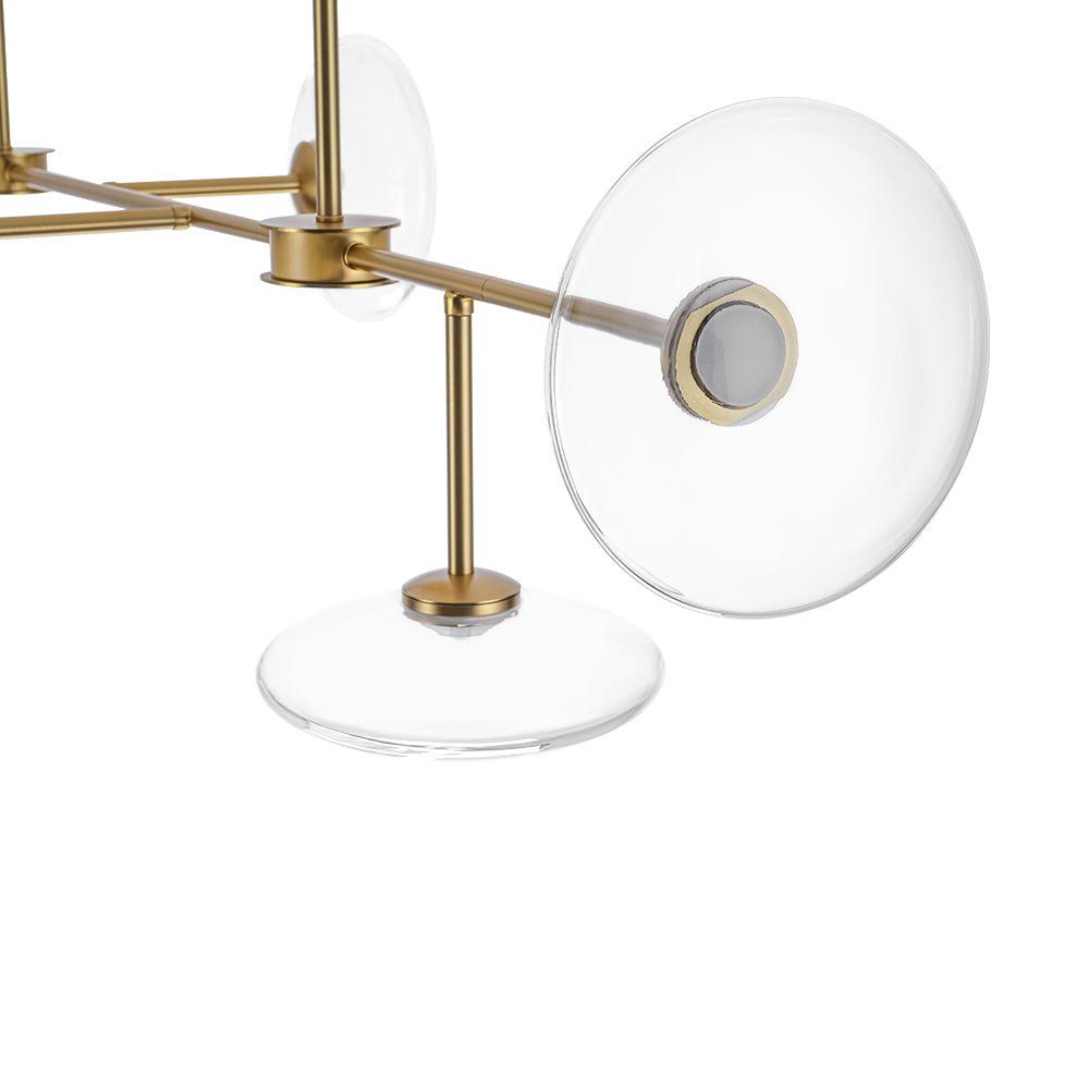 Vatnuvum Modern Dimmable LED Linear Clear Glass Chandelier - Lamp Copper