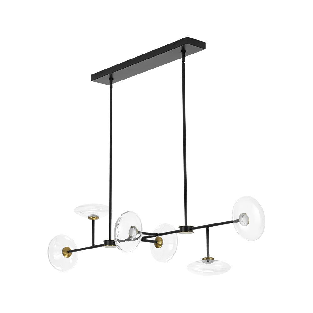 Vatnuvum Modern Dimmable LED Linear Clear Glass Chandelier - Lamp Copper