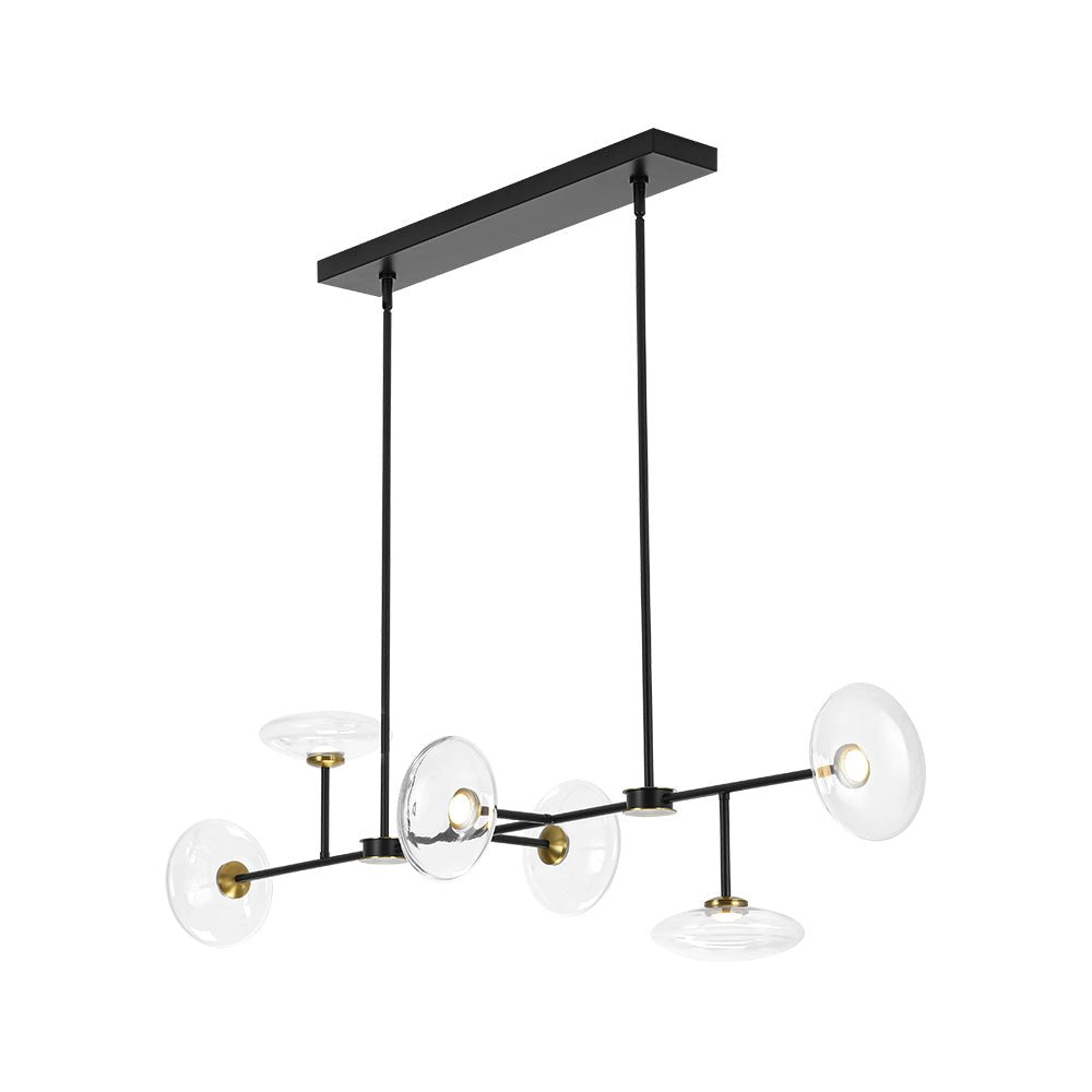 Vatnuvum Modern Dimmable LED Linear Clear Glass Chandelier - Lamp Copper