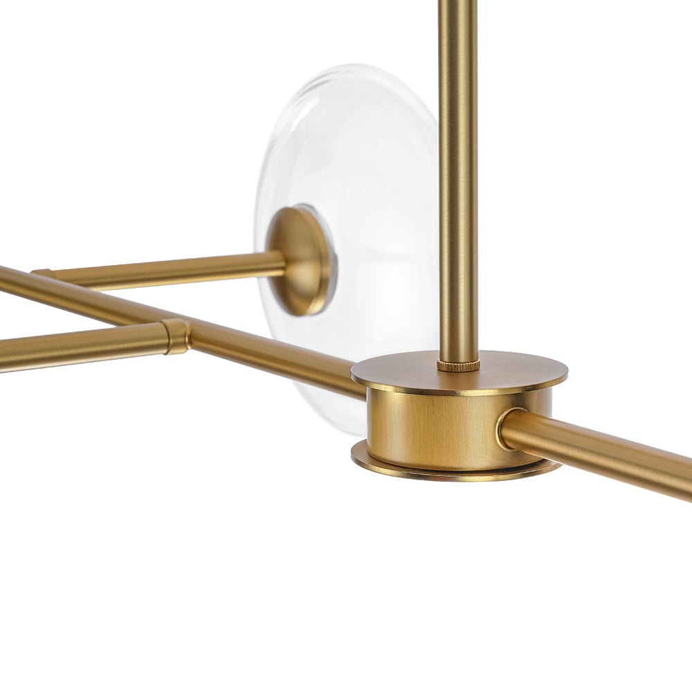 Vatnuvum Modern Dimmable LED Linear Clear Glass Chandelier - Lamp Copper