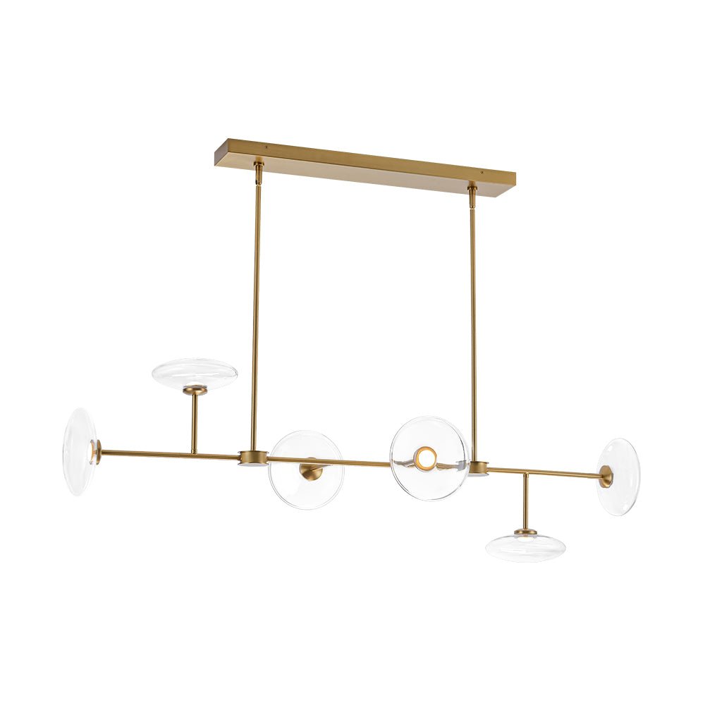 Vatnuvum Modern Dimmable LED Linear Clear Glass Chandelier - Lamp Copper