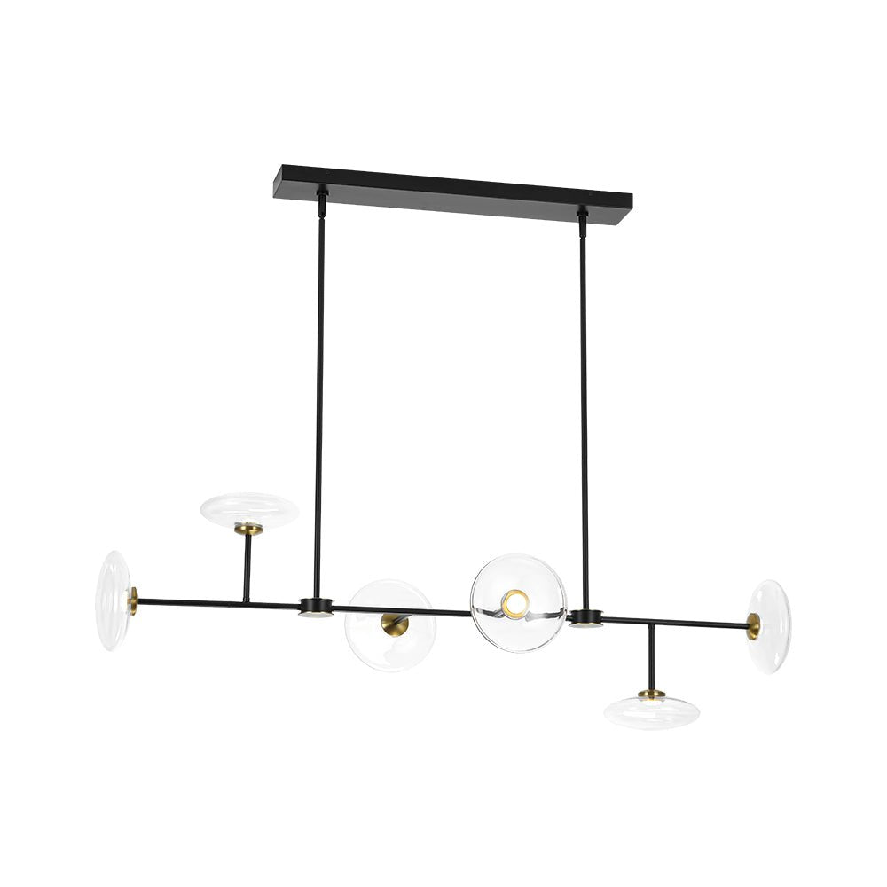 Vatnuvum Modern Dimmable LED Linear Clear Glass Chandelier - Lamp Copper