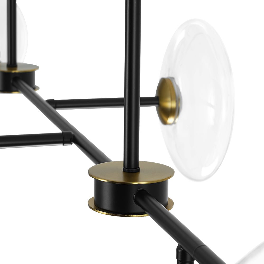 Vatnuvum Modern Dimmable LED Linear Clear Glass Chandelier - Lamp Copper