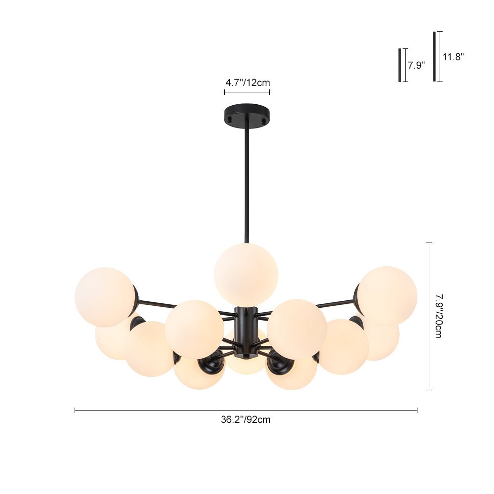 Fyrsta Modern Sputnik Opal Glass Chandelier - Lamp Copper