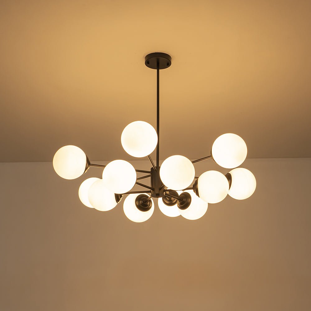 Fyrsta Modern Sputnik Opal Glass Chandelier - Lamp Copper